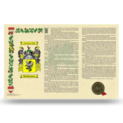 Matthewman Armorial History Landscape Style