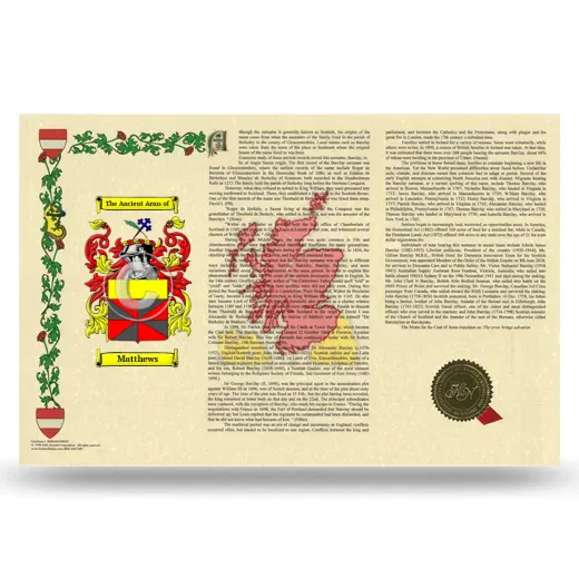 Matthews Armorial History Landscape Style