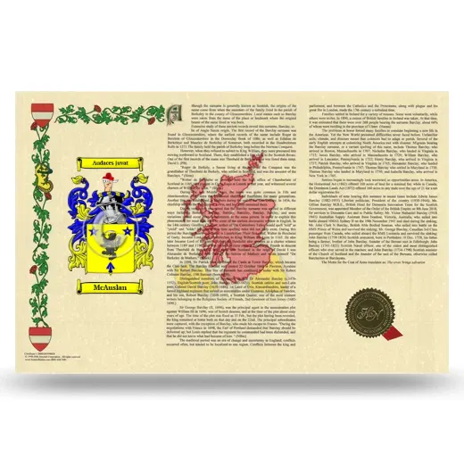 McAuslan Armorial History Landscape Style