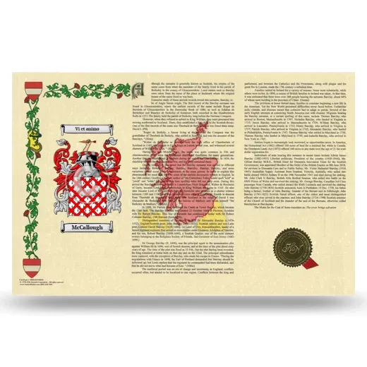 McCallough Armorial History Landscape Style