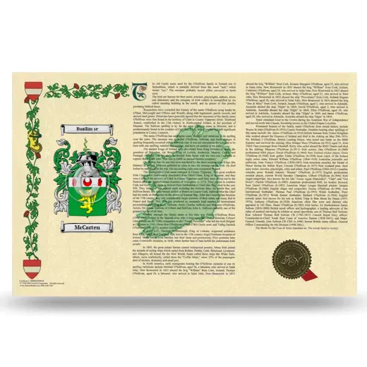 McCarten Armorial History Landscape Style