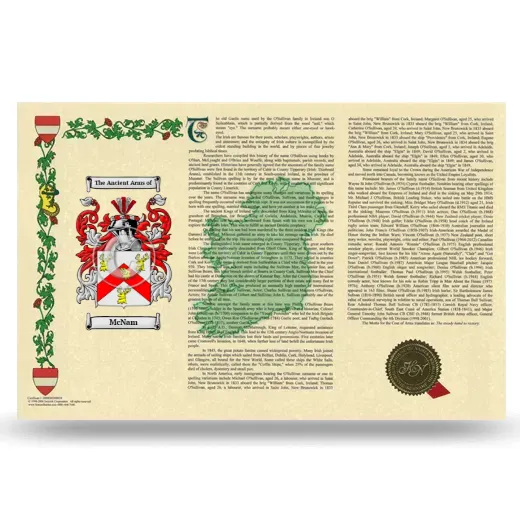 McNam Armorial History Landscape Style