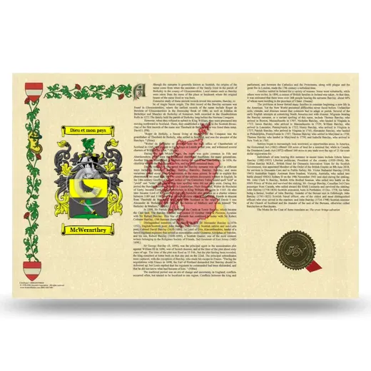 McWerarthey Armorial History Landscape Style