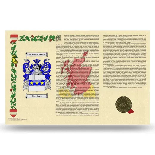 Merilees Armorial History Landscape Style