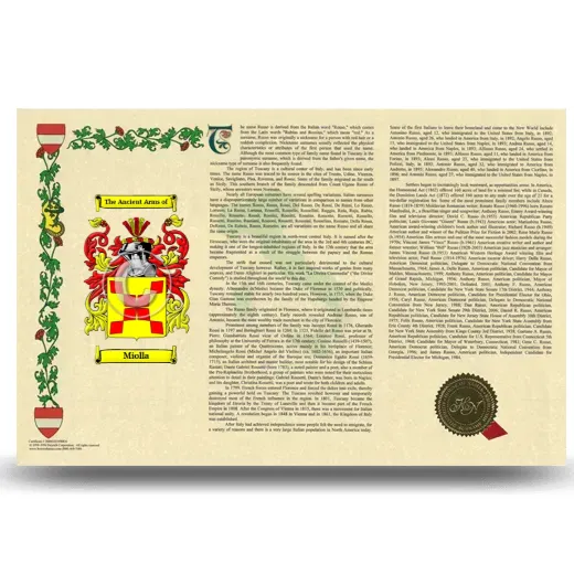 Miolla Armorial History Landscape Style