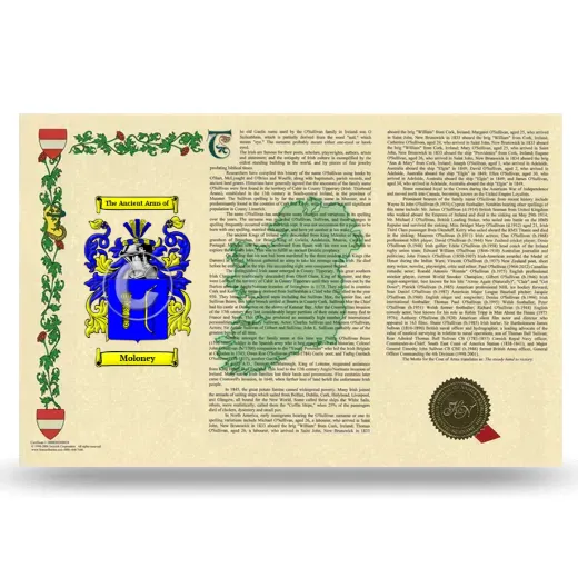 Moloney Armorial History Landscape Style