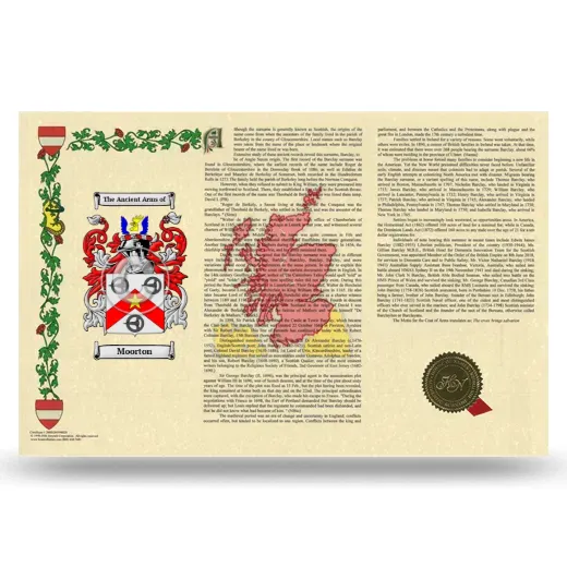Moorton Armorial History Landscape Style