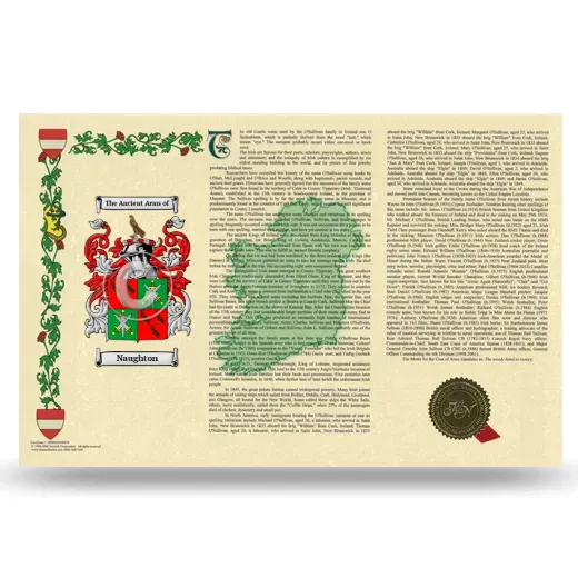 Naughton Armorial History Landscape Style