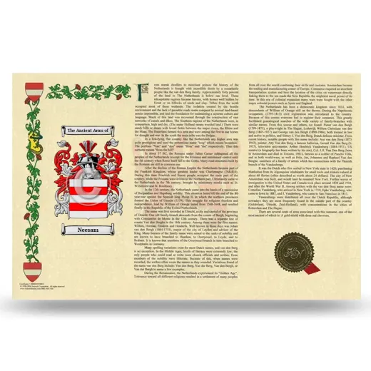 Neesam Armorial History Landscape Style