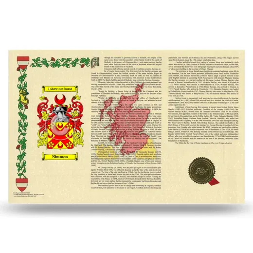 Nimmon Armorial History Landscape Style