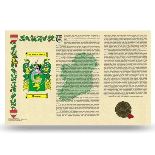 Oconner Armorial History Landscape Style