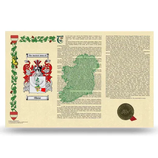 Ohear Armorial History Landscape Style