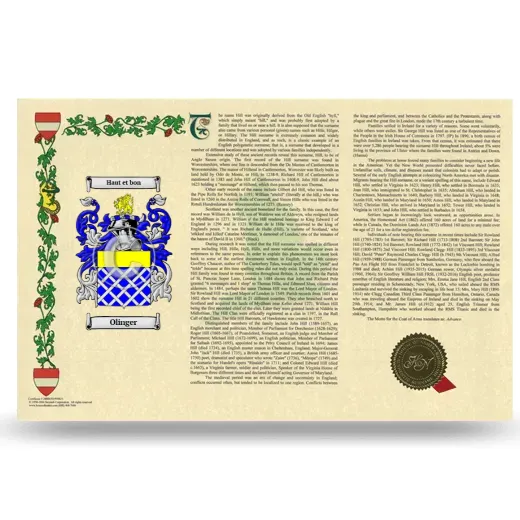 Olinger Armorial History Landscape Style