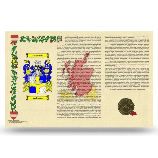 Orsborne Armorial History Landscape Style