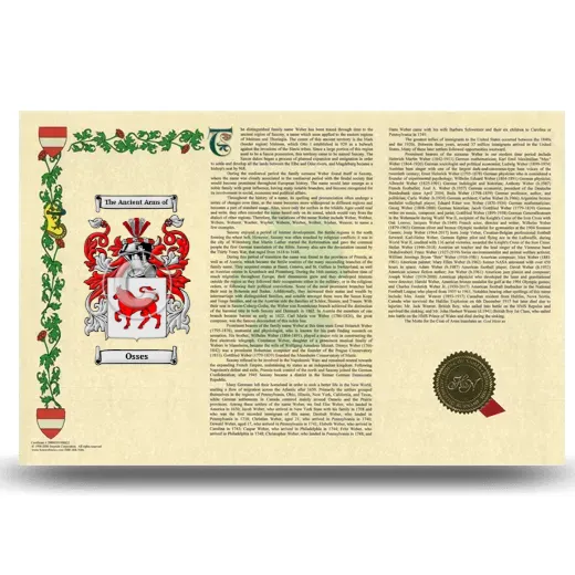 Osses Armorial History Landscape Style