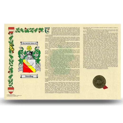 Osterling Armorial History Landscape Style