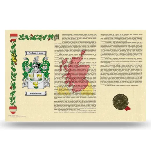 Padderson Armorial History Landscape Style