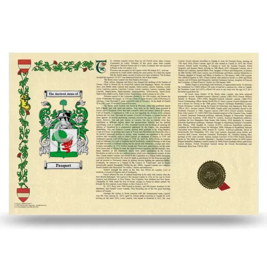 Pasquet Armorial History Landscape Style