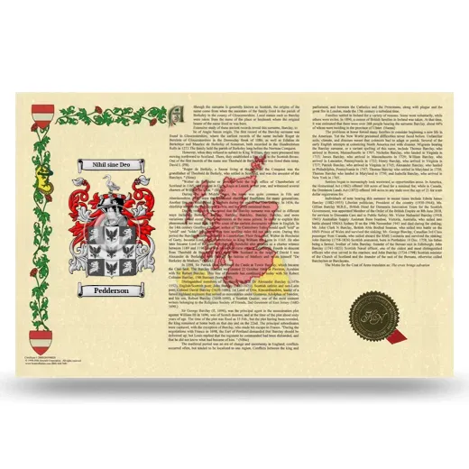 Pedderson Armorial History Landscape Style