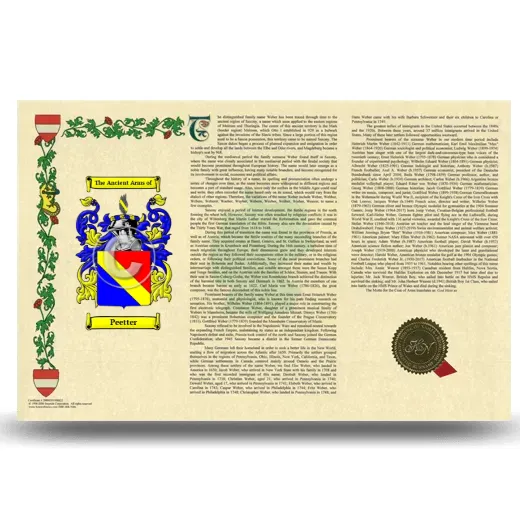 Peetter Armorial History Landscape Style