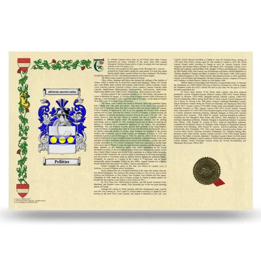 Pellitier Armorial History Landscape Style