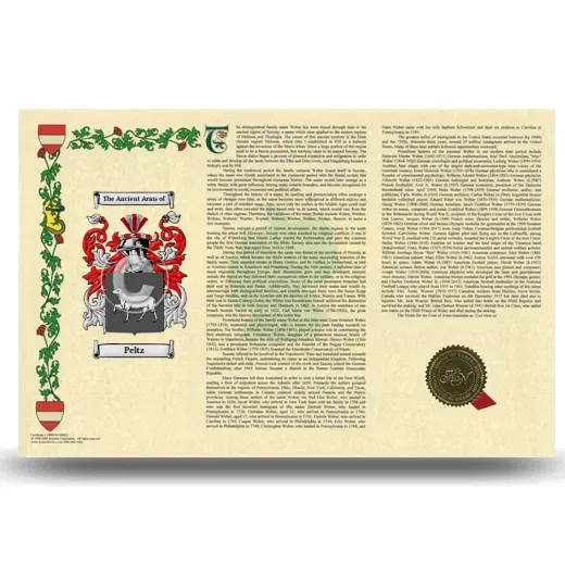 Peltz Armorial History Landscape Style