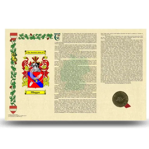 Pflugger Armorial History Landscape Style