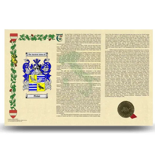 Picini Armorial History Landscape Style