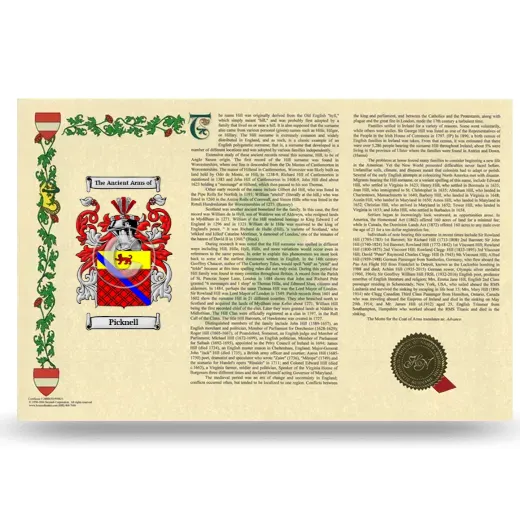 Picknell Armorial History Landscape Style