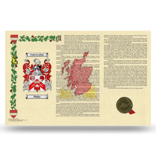 Pinley Armorial History Landscape Style