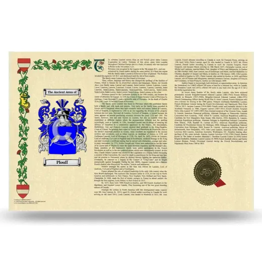 Plouff Armorial History Landscape Style