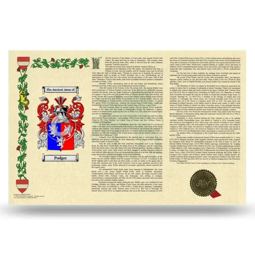 Podger Armorial History Landscape Style