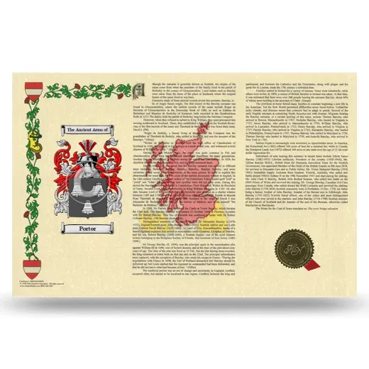 Portor Armorial History Landscape Style
