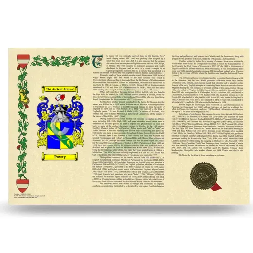 Powty Armorial History Landscape Style