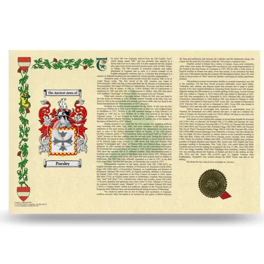 Pursley Armorial History Landscape Style