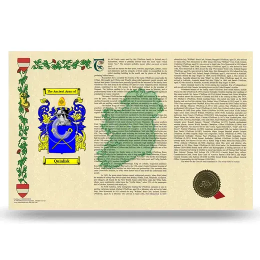 Quinlisk Armorial History Landscape Style