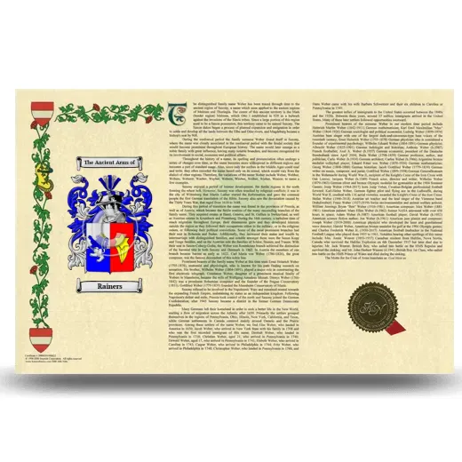 Rainers Armorial History Landscape Style
