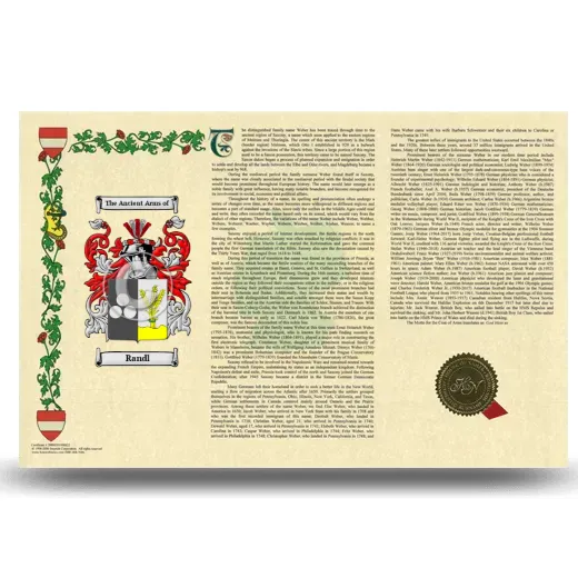 Randl Armorial History Landscape Style