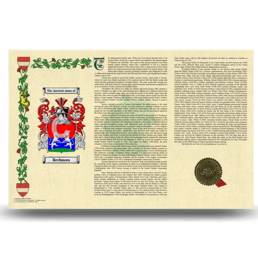 Rechman Armorial History Landscape Style