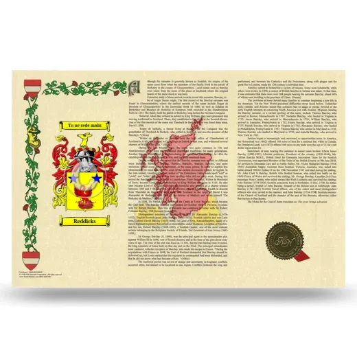 Reddicks Armorial History Landscape Style
