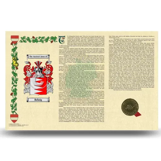 Rehrig Armorial History Landscape Style