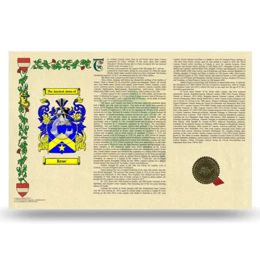 Rene' Armorial History Landscape Style