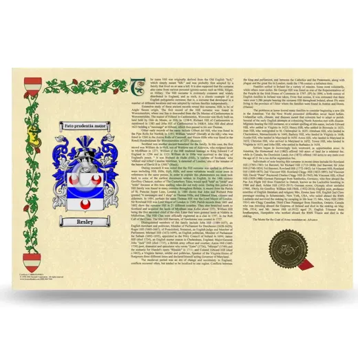 Resley Armorial History Landscape Style