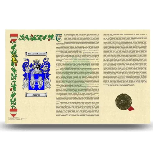 Rexrod Armorial History Landscape Style