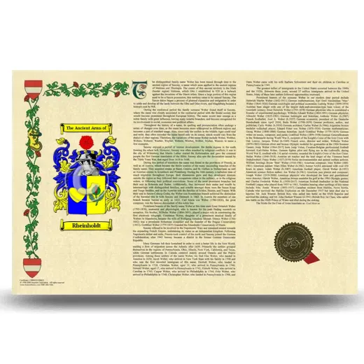 Rheinholdt Armorial History Landscape Style