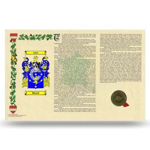 Ricard Armorial History Landscape Style