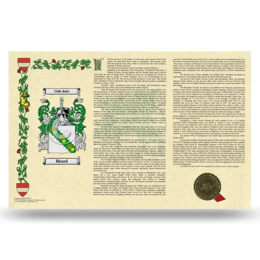 Ricard Armorial History Landscape Style