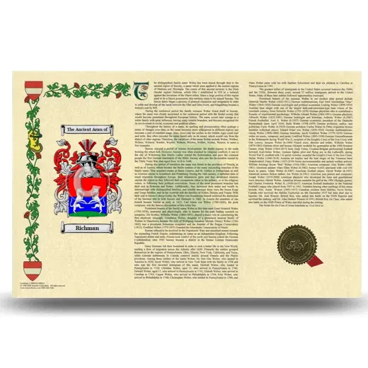 Richman Armorial History Landscape Style