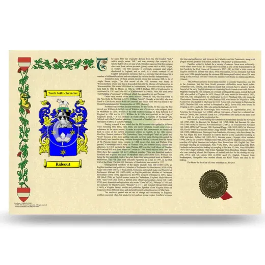 Rideout Armorial History Landscape Style