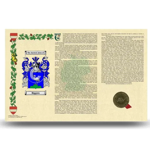 Riggers Armorial History Landscape Style